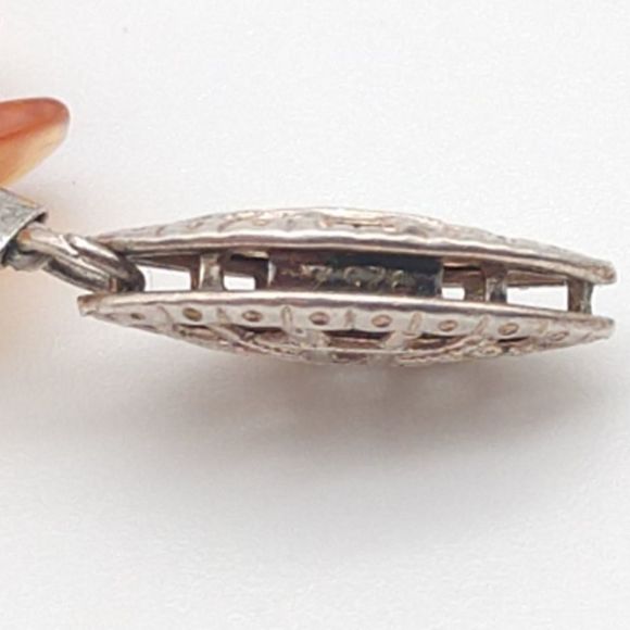 Vintage Sterling Silver Carnelian Pearl Bracelet 1403 - Picture 5 of 8